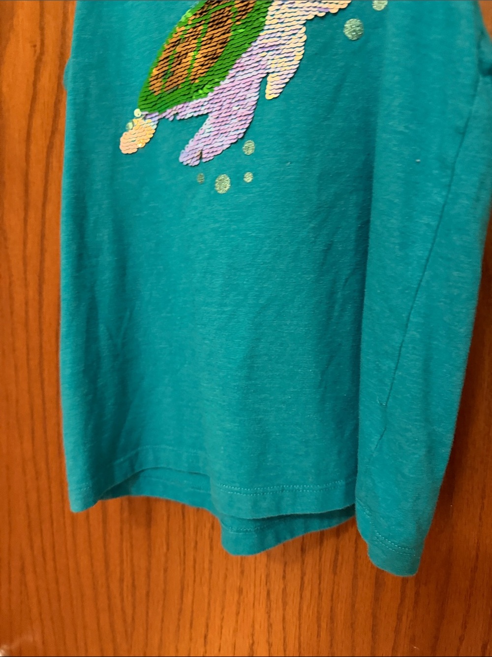 Cat & Jack Teal Girls Tank with Sequin Sea Turtle - Picture 4 of 10